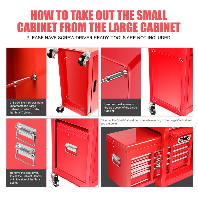 DNA Motoring 2 Pcs Combination Tool Rolling 2In1 Detachable